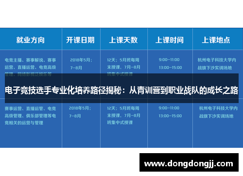 电子竞技选手专业化培养路径揭秘：从青训营到职业战队的成长之路